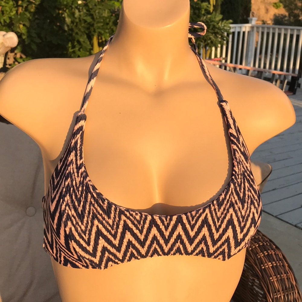 Tori Praver Seafoam Bikini Top Boho Smocking